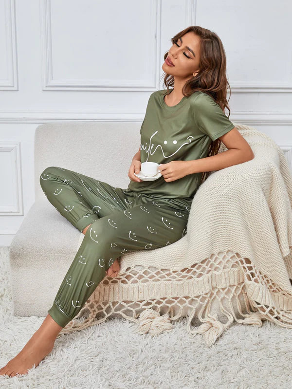 Comfy Printed Cotton Pajama Set for Women | Casual Night Suit Sleepwear