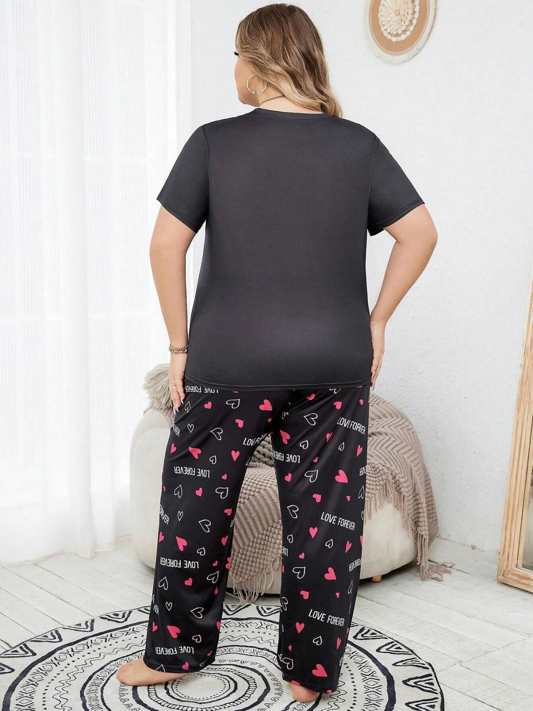 Comfy Graphic T-Shirt Pajama Set for Women | Short Sleeve Night Suit